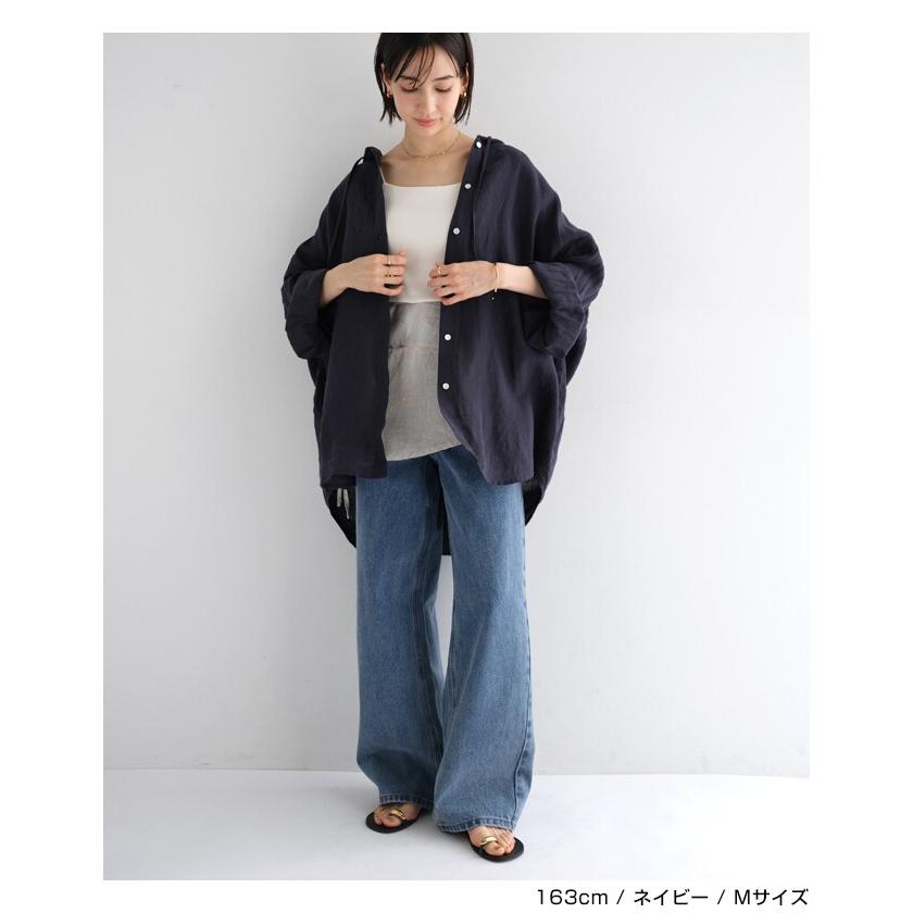 リネン フーディー シャツ evernavy エバーネイビー : マルイ(丸井
