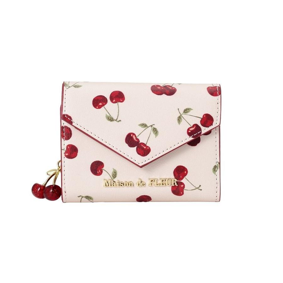 Maison de FLEUR（メゾンドフルール） リーフ付きチェリーウォレット