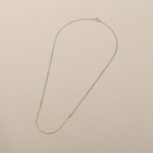 K10ベネフラット×カットアズキ ネックレス（YG×WG）の画像
