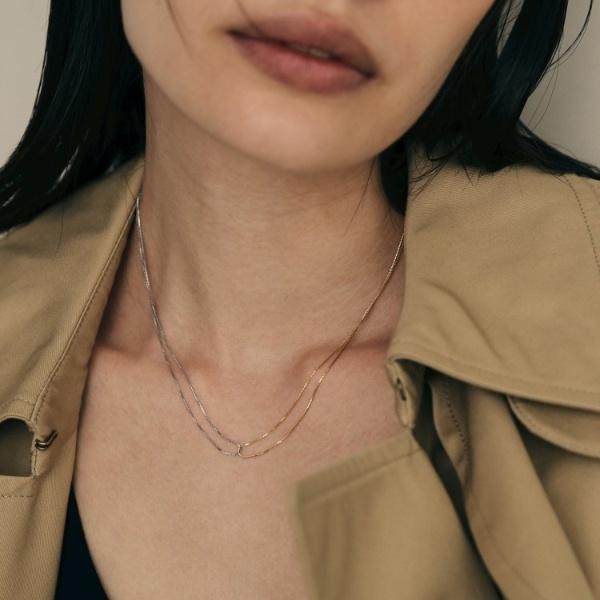 K10ベネチアンクロスループ ネックレス（YG×WG）の画像