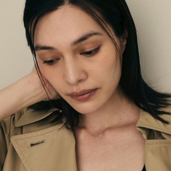 K18ダイヤモンド ニュアンス馬蹄モチーフ ネックレス小の画像
