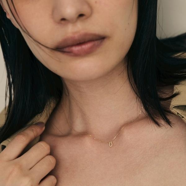 K18ダイヤモンド ニュアンス馬蹄モチーフ ネックレス小の画像