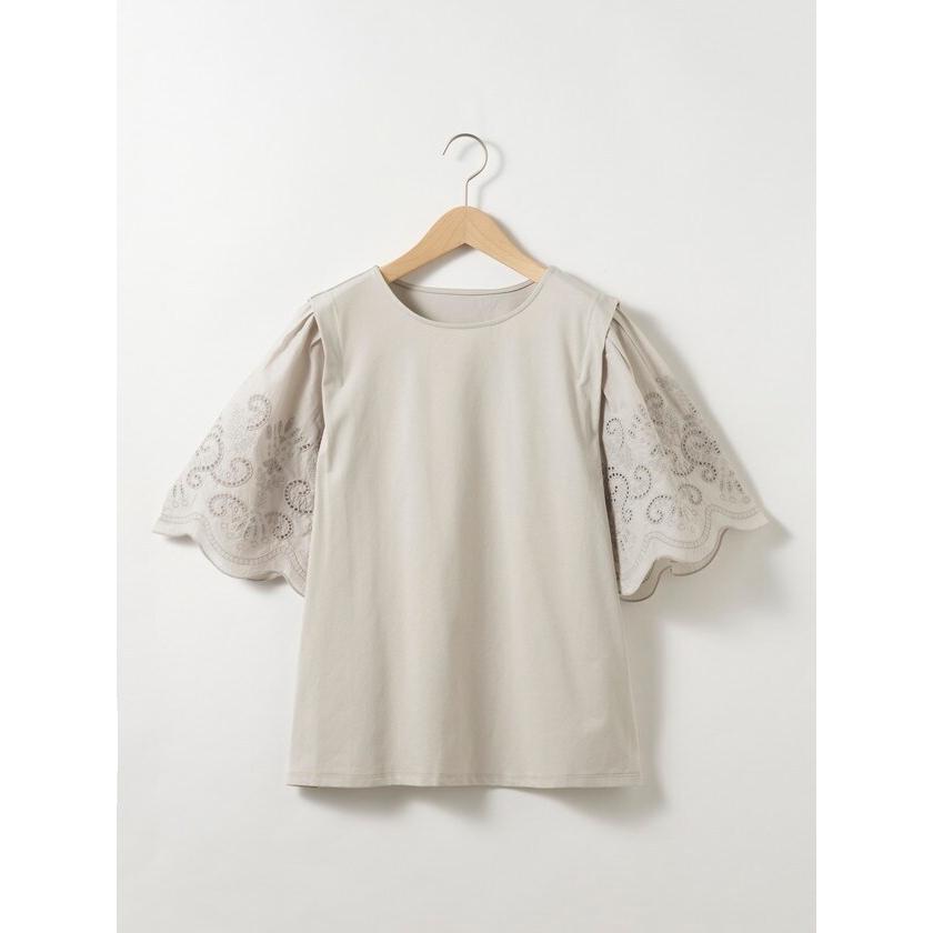 美品✴︎45R カットワークチュニック　ジンバブエコットン element of SIMPLE LIFE（エレメントオブシンプルライフ） カット