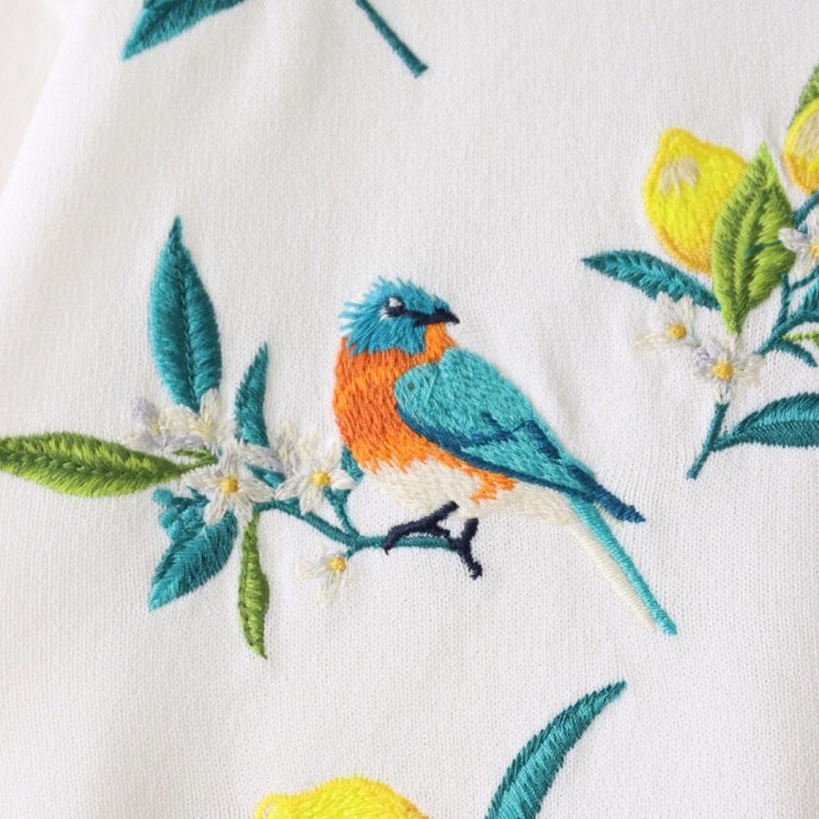 ビアッジョブルー♡　可愛い刺繍カーディガン♡ Viaggio Blu（ビアッジョブルー） レモン刺繍ニットカーディガン