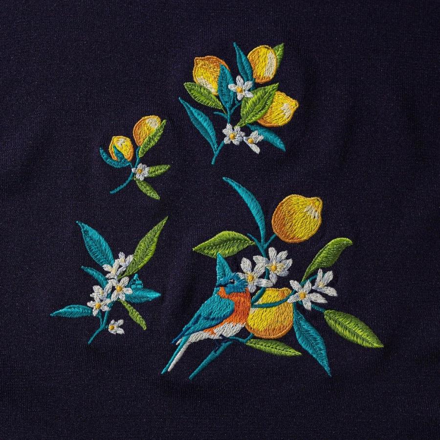 ビアッジョブルー♡　可愛い刺繍カーディガン♡ Viaggio Blu（ビアッジョブルー） レモン刺繍ニットカーディガン