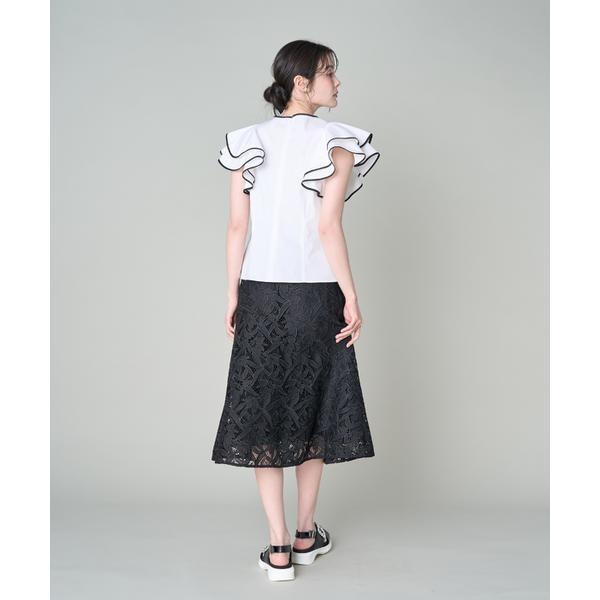 《プラスサイズ》フラワーレース柄スカート《M Maglie le cassetto》の画像