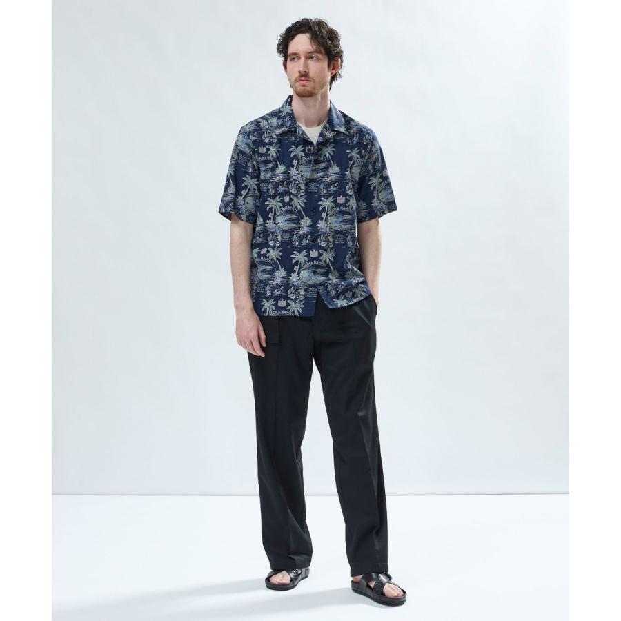 MEN'S BIGI（メンズビギ） レーヨンリネン 復刻プリントアロハシャツ