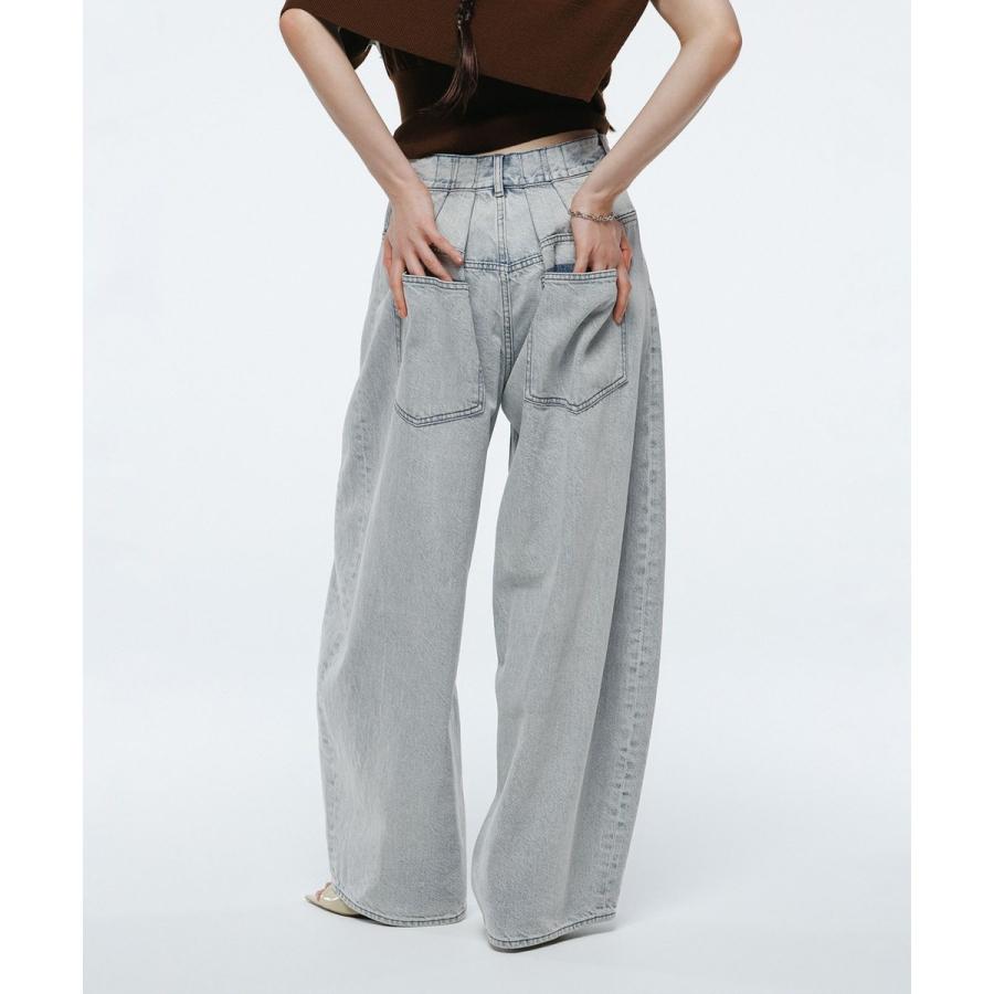 バックタックワイドデニム ADAM ET ROPE' FEMME アダムエロペ ADAM ET ROPE'（アダムエロペ） 【定番】・【サステナブル】バック