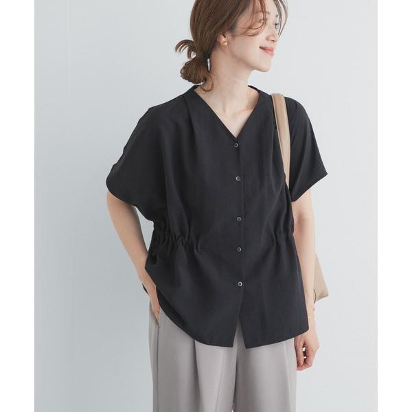 新品タグ付　DOORS Vネックウエストギャザーブラウス URBAN RESEARCH DOORS（アーバンリサーチドアーズ） Vネックウエスト