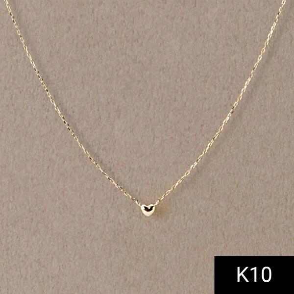 【K10】ハートモチーフネックレス＜全長約41cm＞の画像