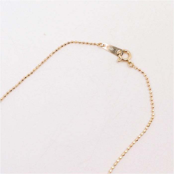 国産18K YG 国産　太さ1.0ＭＭカットボールネックレス50ＣＭの画像