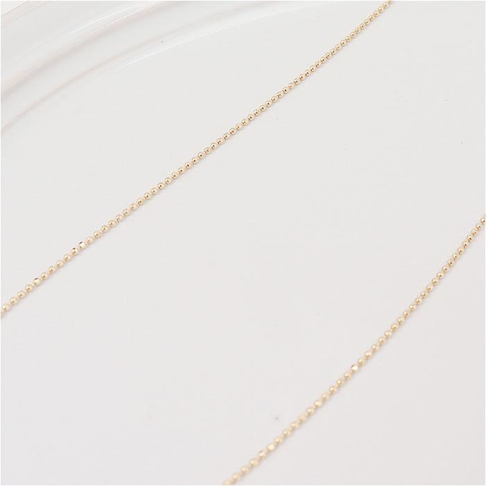 国産18K YG 国産　太さ1.0ＭＭカットボールネックレス40ＣＭの画像