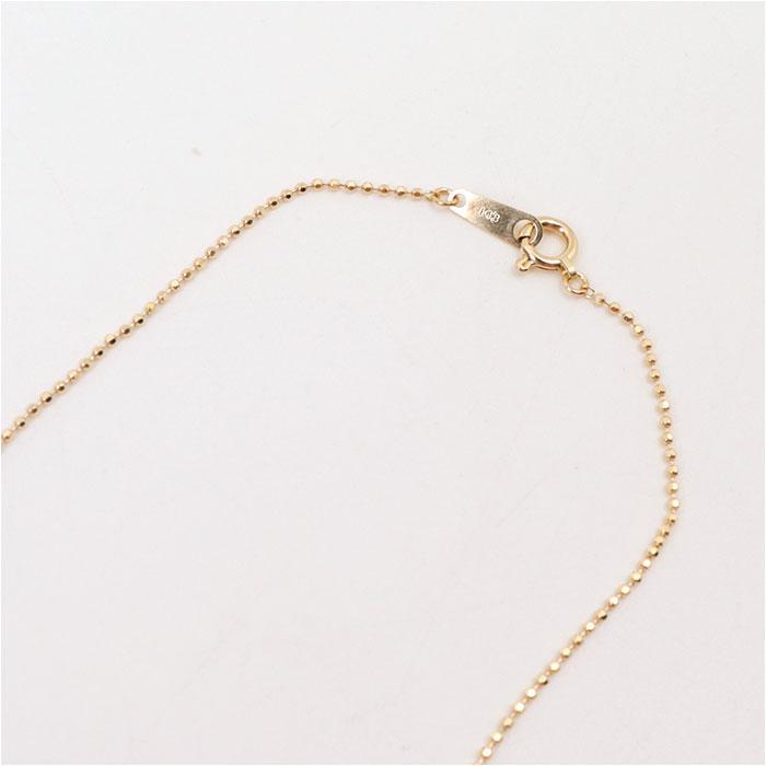 国産18K YG 国産　太さ1.0ＭＭカットボールネックレス40ＣＭの画像