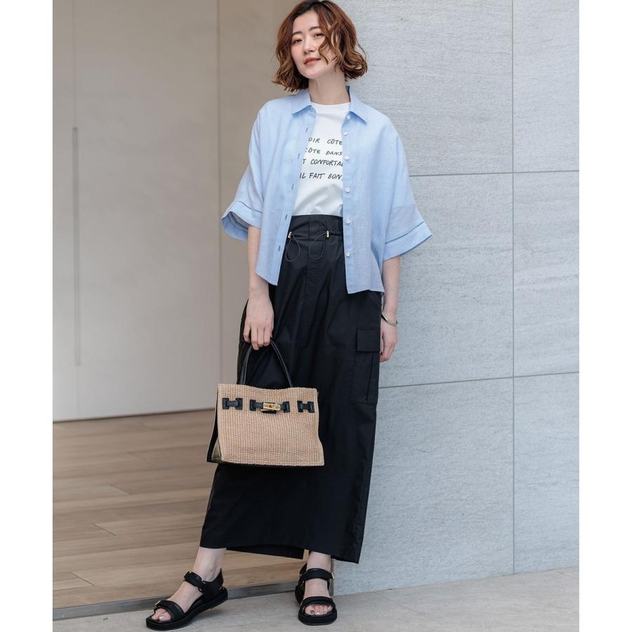 新品タグ付き【23区】デザインTシャツ グレー系　38 23区（ニジュウサンク） リラクシーシルエット メッセージ ロゴTシャツ