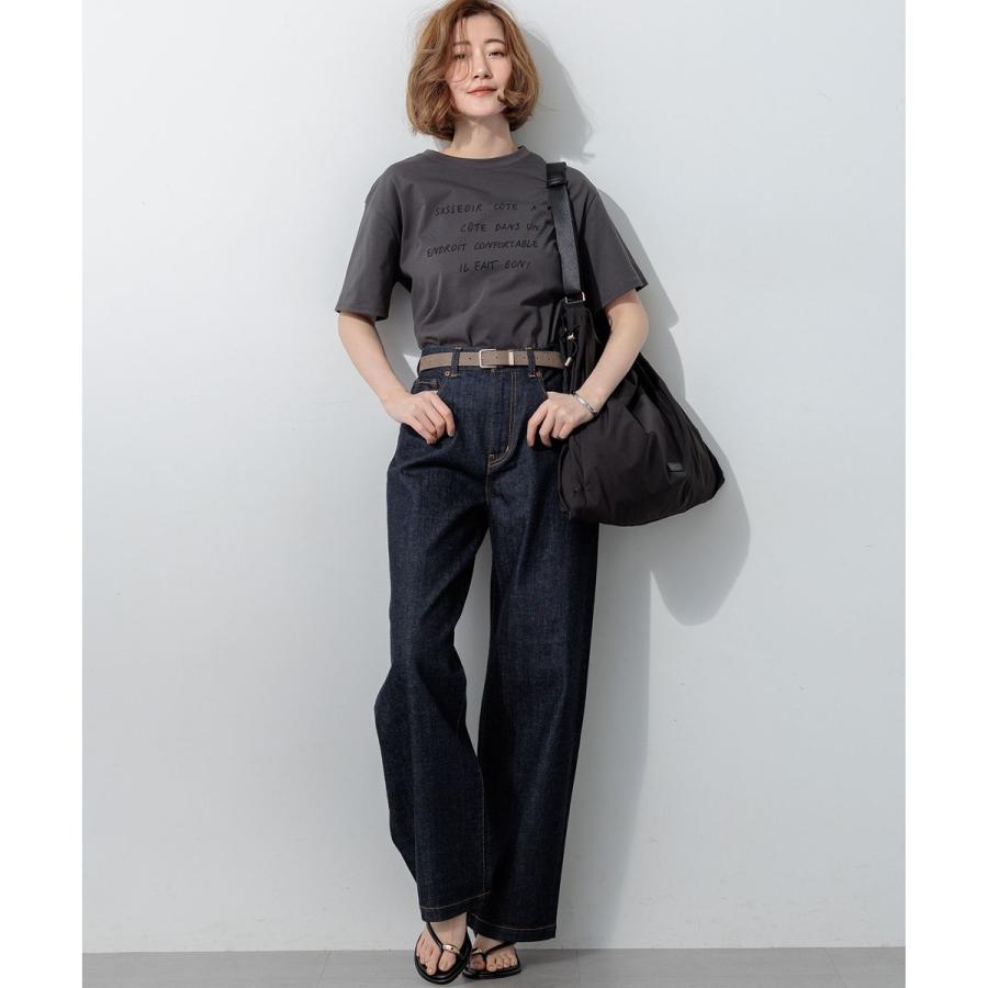 新品タグ付き【23区】デザインTシャツ グレー系　38 23区（ニジュウサンク） リラクシーシルエット メッセージ ロゴTシャツ