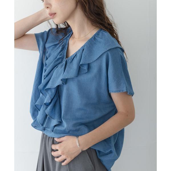 シアーデニムラッフルフリルブラウス : マルイ(丸井)Yahoo!店 - 通販