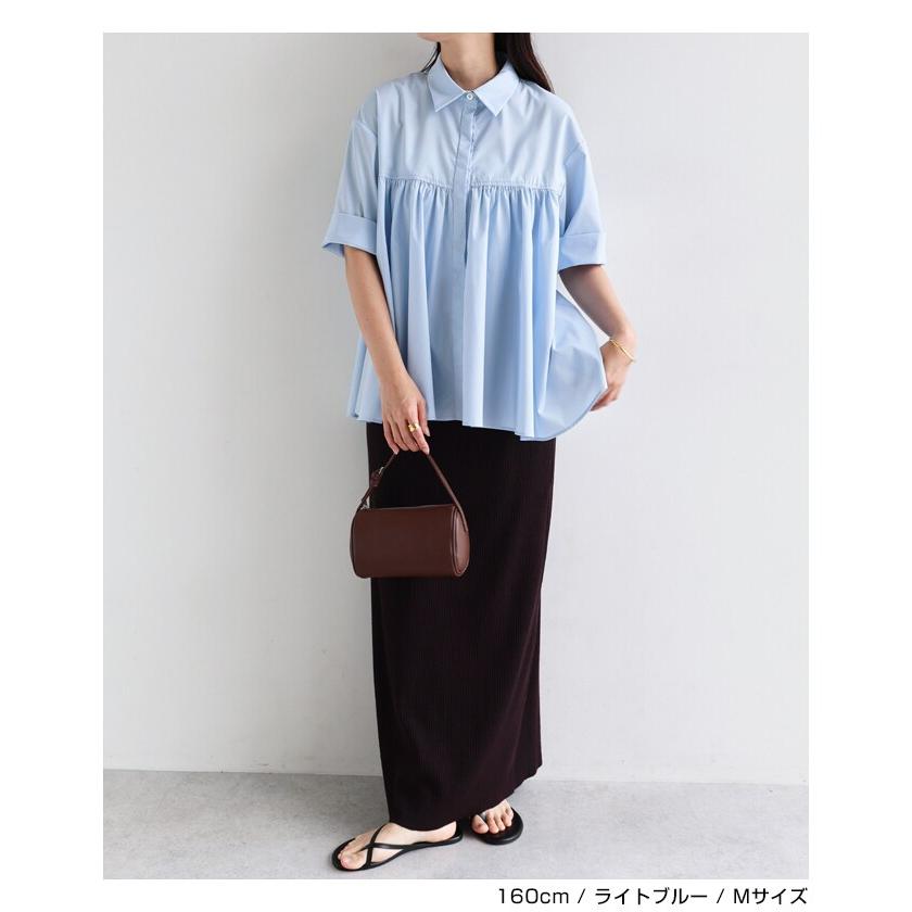 yori ネイビー ペプラム 長袖シャツ イージーケア ペプラム シャツ evernavy エバーネイビー : マルイ(丸井