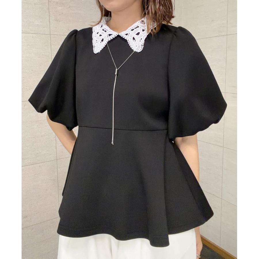 JUNOAH（ジュノア） レース襟ペプラムトップス : マルイ(丸井)Yahoo!店