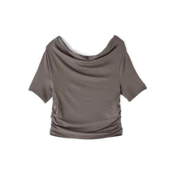 CLANE／クラネ／DRAPED OFF SHOULDER H／S TOPS