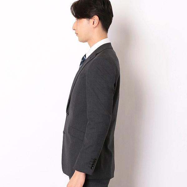 SUIT SELECT 【2釦シングルスーツ】ノータック グレー無地 SUPER TOUGH