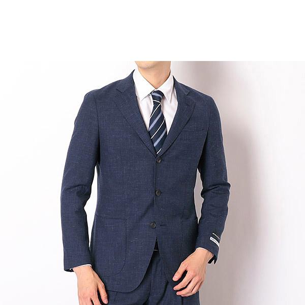 SUIT SELECT 【3釦段返りシングルスーツ】ツータック ブラウン かすり