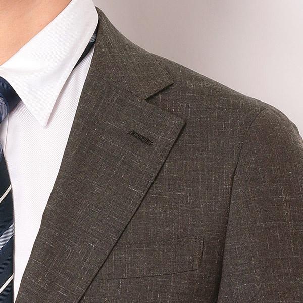 SUIT SELECT 春夏3釦段返スーツ/ツータック/ブラウン/パッチポケット