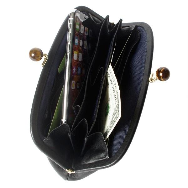 新品未使用 perche ペルケ ジェムストーン がま口 長財布 タイガーアイ 本革 レザー】 perche ペルケ / 長財布 レディース