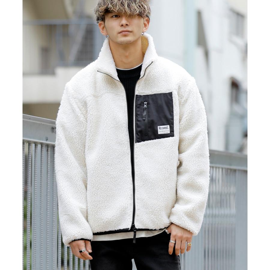 No sweat.×ADMIX】 もこもこ シェルパ ボア / ジップアップ ブルゾン