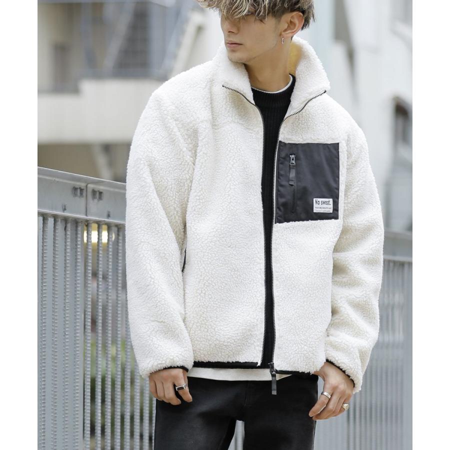 No sweat.×ADMIX】 もこもこ シェルパ ボア / ジップアップ ブルゾン