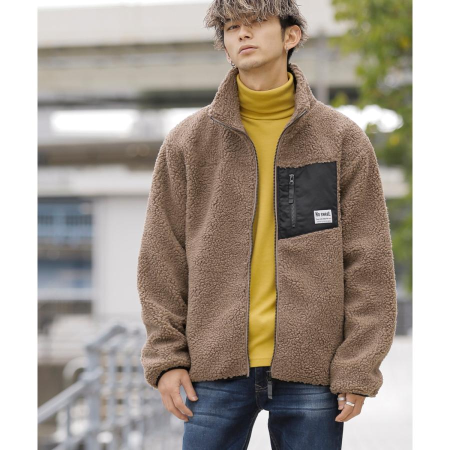 No sweat.×ADMIX】 もこもこ シェルパ ボア / ジップアップ ブルゾン