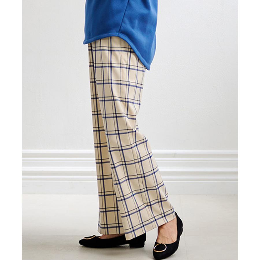 RANAN（ラナン） ウール見えチェック柄ワイドパンツ : マルイ(丸井
