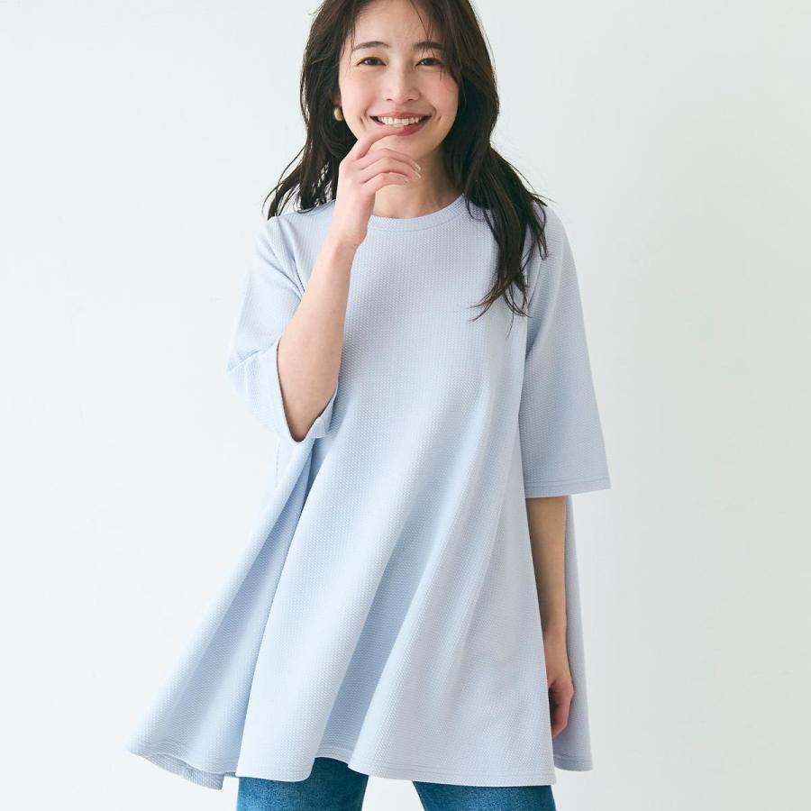 coca エンボス加工 半袖 フレアチュニック 全4色 : マルイ(丸井