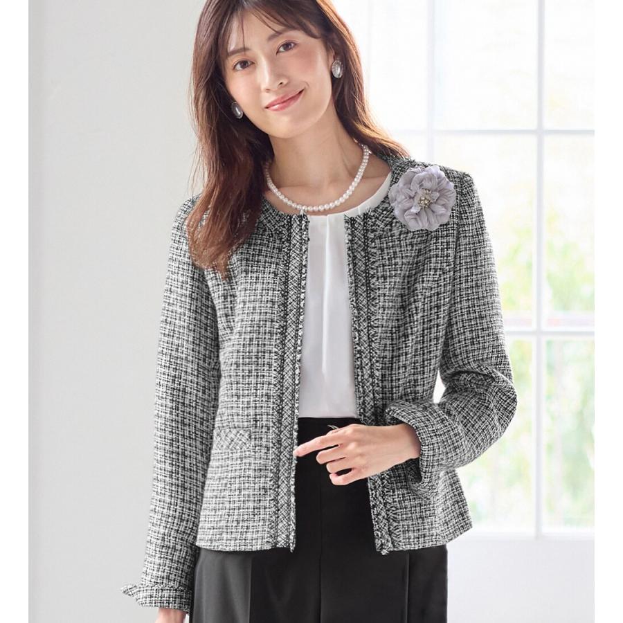 MUZE グレー テーラードジャケット フリンジデザイン