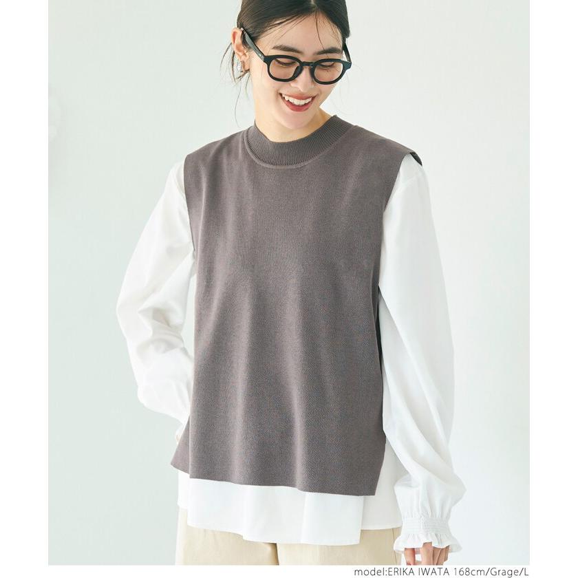 ニットベストセットブラウス コカ coca ニットベストセットブラウス （Navy） - ファッション通販
