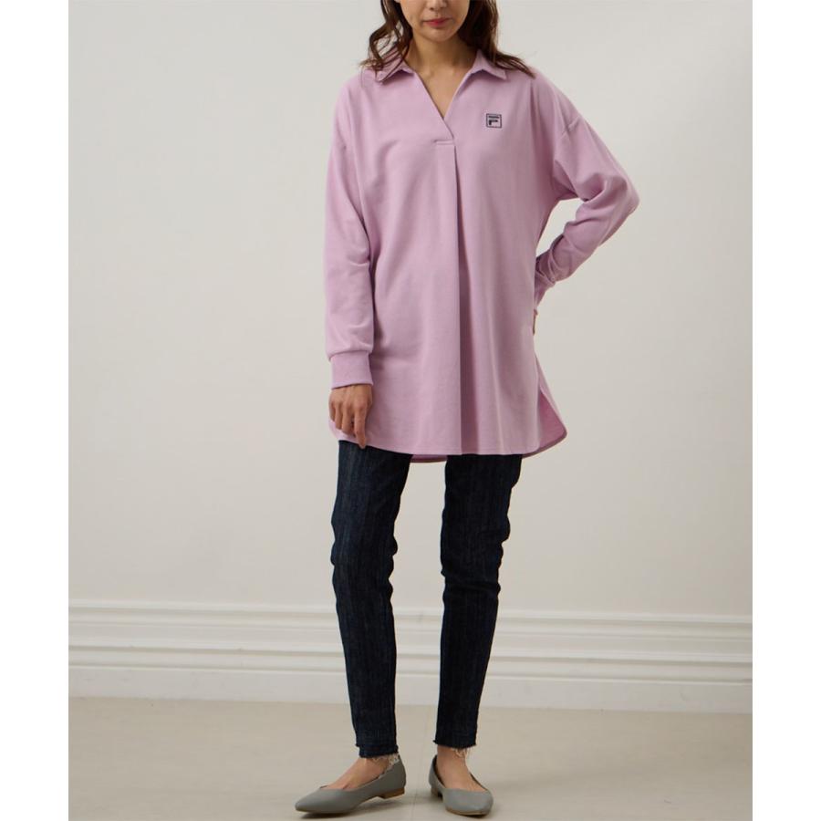 RANAN（ラナン） ＜FILA＞鹿の子チュニック長袖ポロシャツ