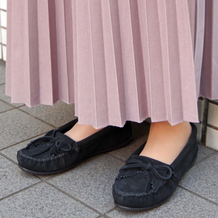 新品★MINNETONKA モカシン　シューズ　KILTY ブラック　ミネトンカ Minnetonka（ミネトンカ） 【サイズ21cm〜26cm】 スエードモカシン
