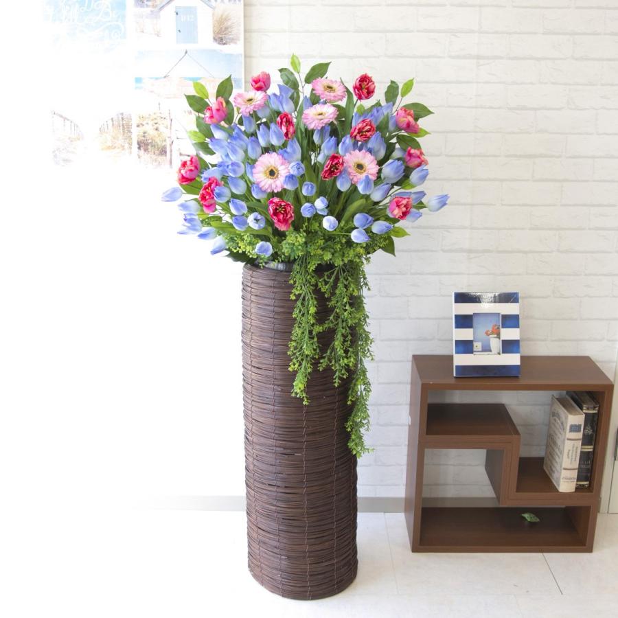 Pa317 造花スタンドアレンジ チューリップ ガーベラ ユーカリ ポトス シリンダーバスケット フラワーアレンジメント スタンド花 フラワースタンド Pa317 0101pp Shop Yahoo 店 通販 Yahoo ショッピング