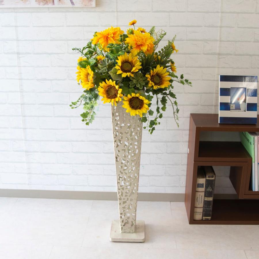 Pa343 造花スタンドアレンジ ひまわり ダリア アイビー 多肉植物 アイアンスタンド フラワーアレンジメント スタンド花 フラワースタンド お祝い 花 Pa343 0101pp Shop Yahoo 店 通販 Yahoo ショッピング