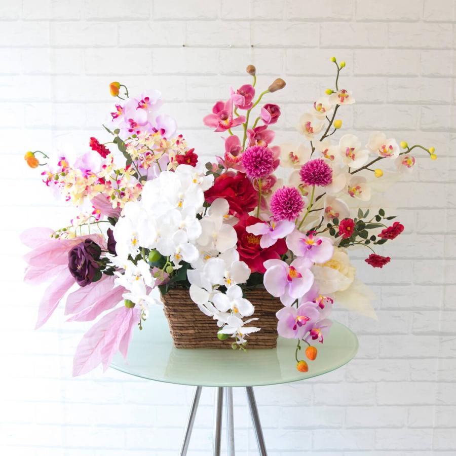 Pa362 造花アレンジメント 胡蝶蘭 シンビジューム ピオニー ギガンジウム マグノリアリーフ バスケット鉢 アレンジメントフラワー 店内装飾 送料無料 Pa362 0101pp Shop Yahoo 店 通販 Yahoo ショッピング
