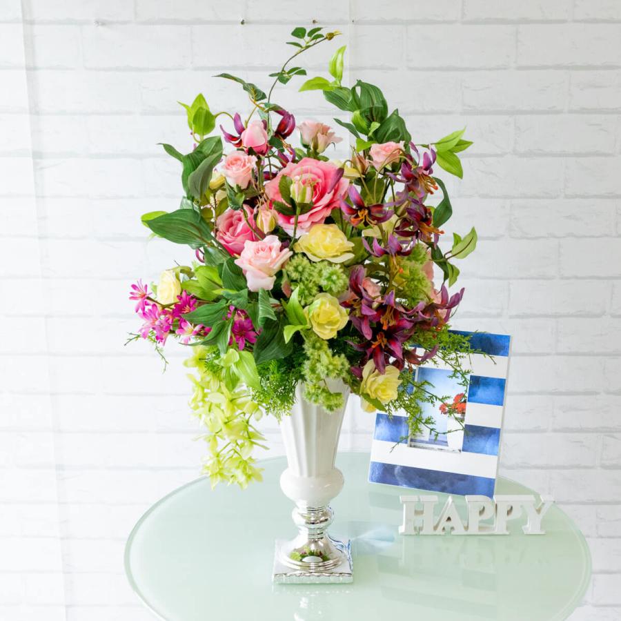 Pas017 造花アレンジメント ローズ オーキッド タイガーリリー 陶器鉢 アレンジメントフラワー 店内装飾 送料無料 Pas017 0101pp Shop Yahoo 店 通販 Yahoo ショッピング