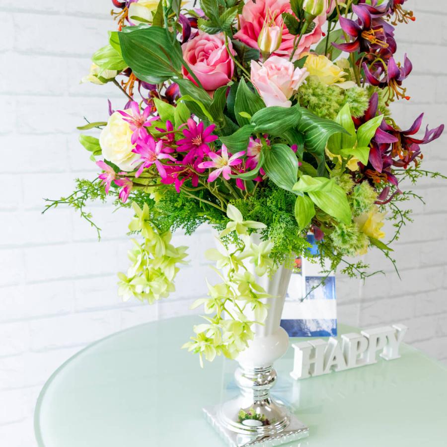 Pas017 造花アレンジメント ローズ オーキッド タイガーリリー 陶器鉢 アレンジメントフラワー 店内装飾 送料無料 Pas017 0101pp Shop Yahoo 店 通販 Yahoo ショッピング