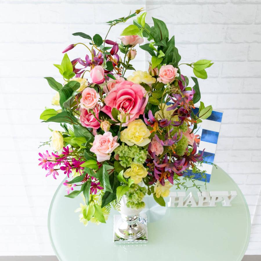 Pas017 造花アレンジメント ローズ オーキッド タイガーリリー 陶器鉢 アレンジメントフラワー 店内装飾 送料無料 Pas017 0101pp Shop Yahoo 店 通販 Yahoo ショッピング