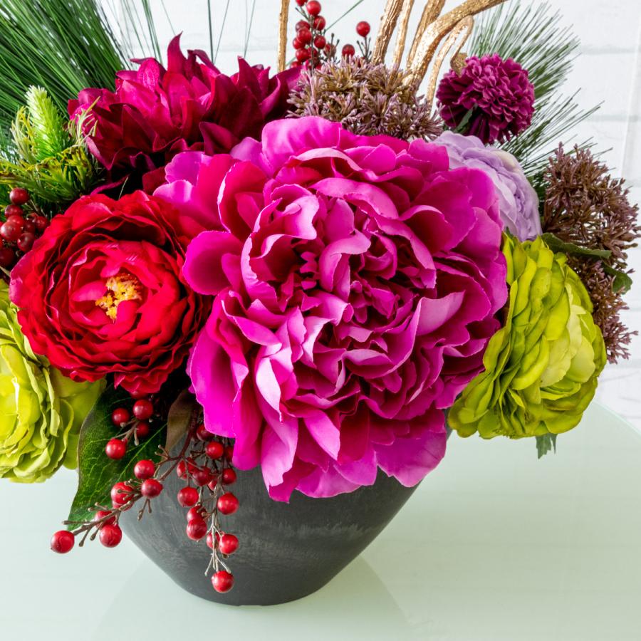 造花テーブルアレンジメント 高さ50cm プラスチック合成樹脂鉢