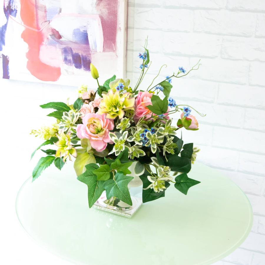 造花テーブルアレンジメント 高さ40cm 陶器鉢 / フラワー