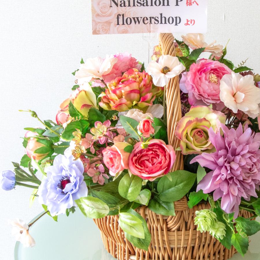 造花アレンジメント 高さ50cm / フラワー アレンジ 開店祝い 祝い花