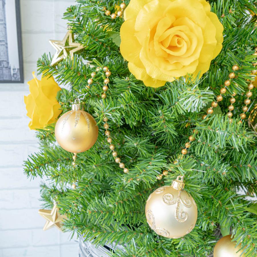 柔らかな質感の 0101pp Shop造花プランターで店舗装飾を華やかに クリスマスツリーアレンジ グリーンツリー イエロー系オーナメント シリンダーバスケットスタンド H約180cm Pch074 造花 アートフラワー Www Ksc Kcf Org