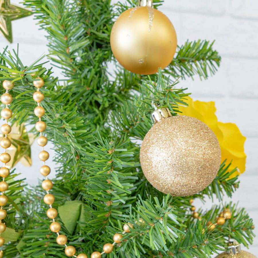 柔らかな質感の 0101pp Shop造花プランターで店舗装飾を華やかに クリスマスツリーアレンジ グリーンツリー イエロー系オーナメント シリンダーバスケットスタンド H約180cm Pch074 造花 アートフラワー Www Ksc Kcf Org