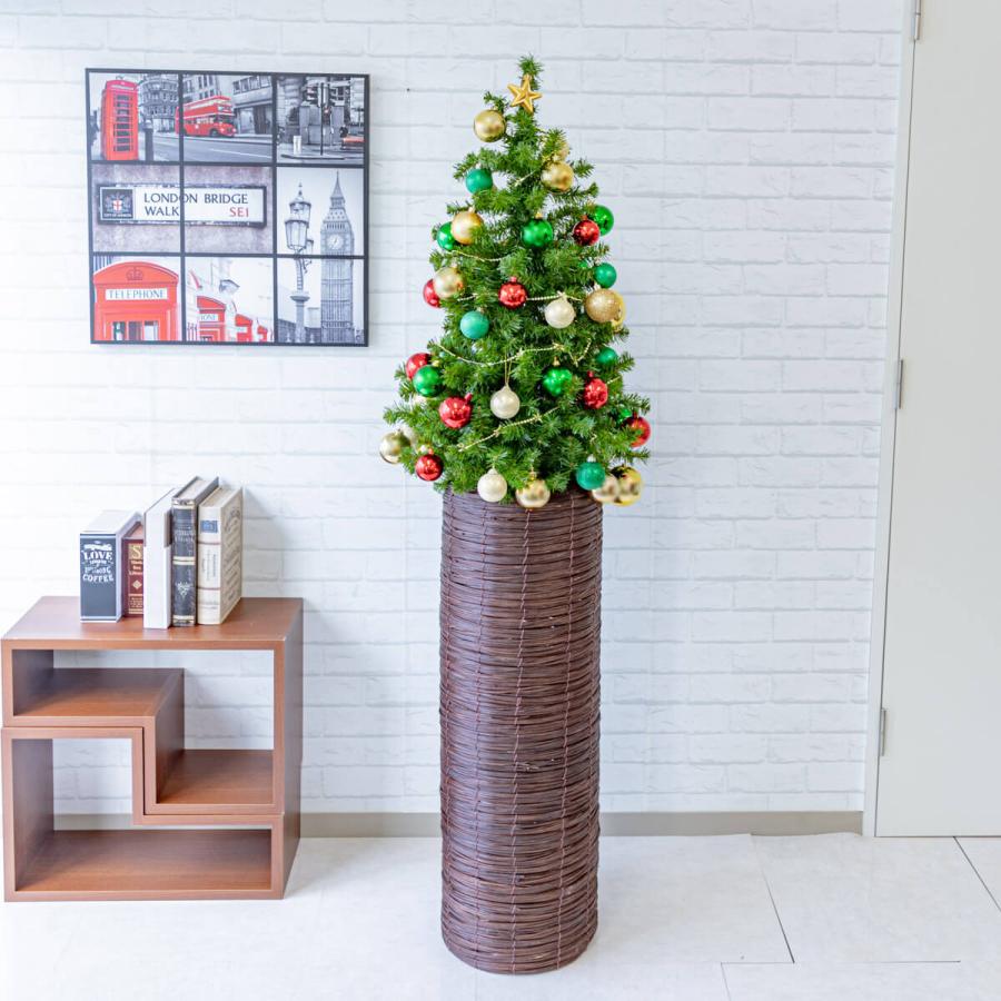 Pch077 クリスマスツリーアレンジ グリーンツリー ミックスオーナメント シリンダーバスケットスタンド H約180cm 花束 アレンジメント 適当な価格 Ahmedmostafa Us