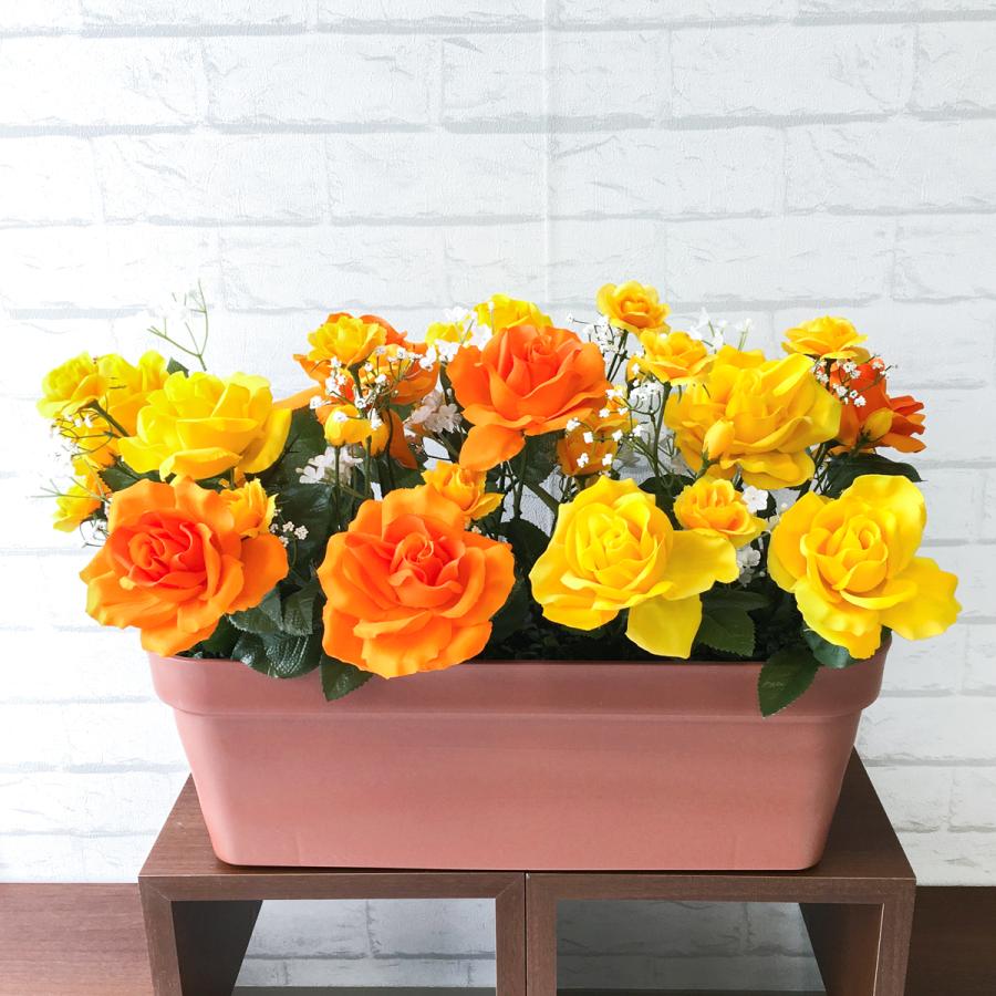 Pf016 造花プランター ローズ イエローオレンジ プランター 造花 安い バラ ばら 薔薇 店舗装飾 パチンコ店 住宅展示場 工事現場 ストアディスプレイ 通販 Pf016 0101pp Shop Yahoo 店 通販 Yahoo ショッピング