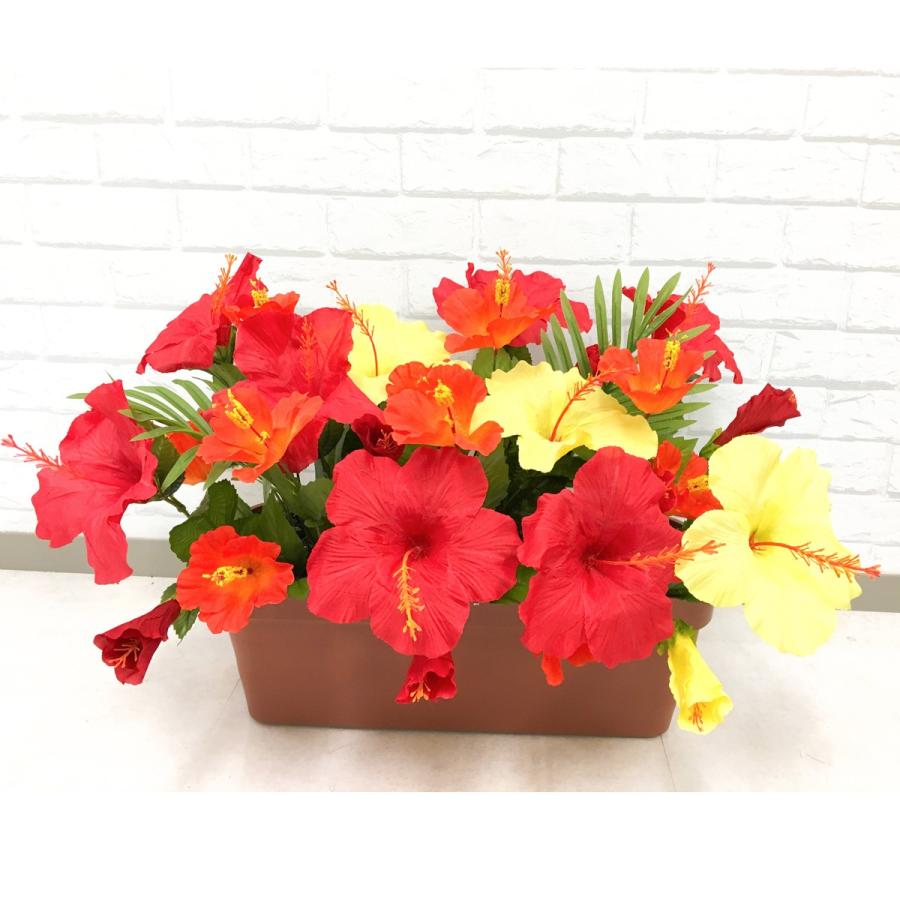 Pf239 造花プランター ハイビスカス レッドイエロー プランター 造花 夏装飾 ハイビスカス 店舗装飾 パチンコ店 住宅展示場 工事現場 車販売店 Pf239 0101pp Shop Yahoo 店 通販 Yahoo ショッピング